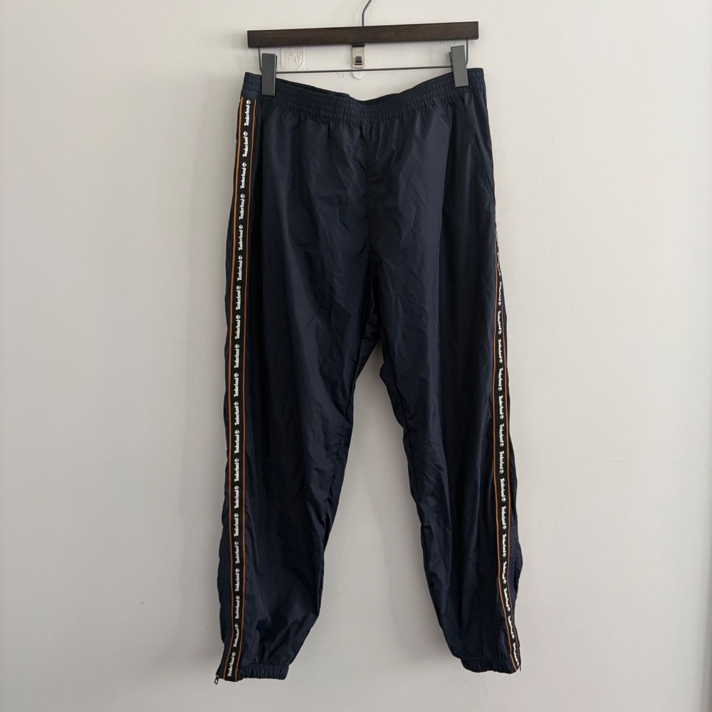 Timberland Mens Navy Blue Logo Tape Track Pants TB0A1094 Size Medium